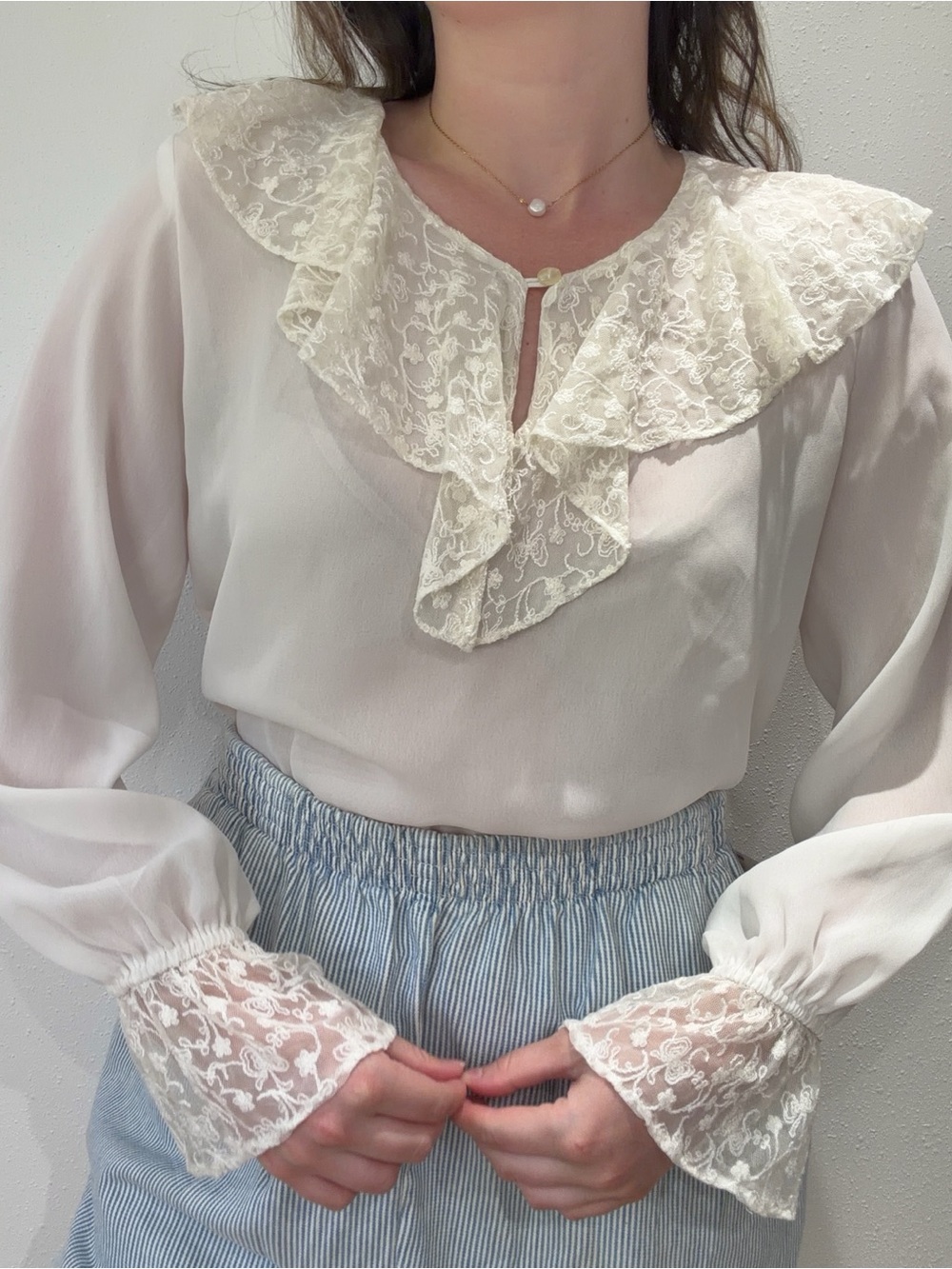 Vintage Lacey Collared Blouse